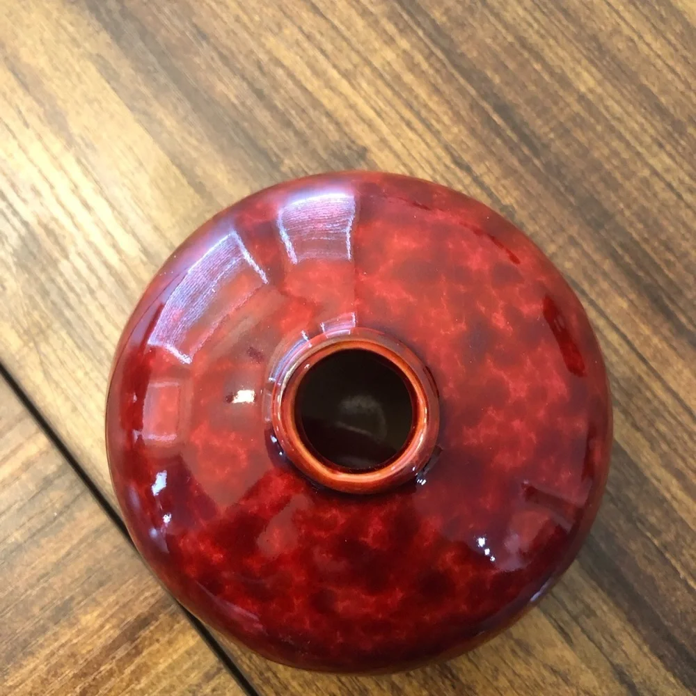 Handmade Elegant Red Ceramic Bud Vase